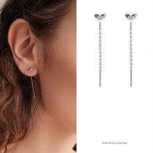 s925纯银耳线独特气质时尚桃心流苏韩国网红高级感甜美少女心耳坠