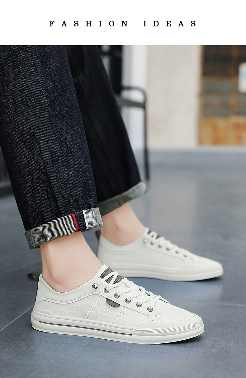 New Men's White Sneakers Cross-border E-commerce, Trendy Versatile Sports Casual Shoes For Men_vogvips.com