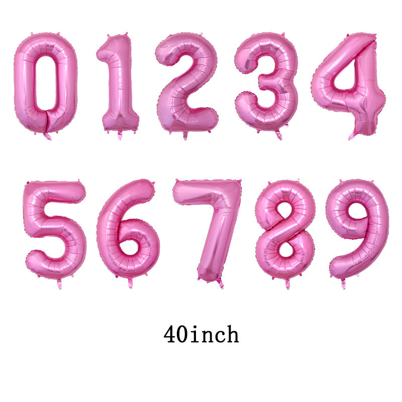 クロスボーダー卸売 40inch アメリカ版デジタルホイルバルーン模造アメリカンスリムデジタル誕生日パーティー装飾バルーン|undefined
