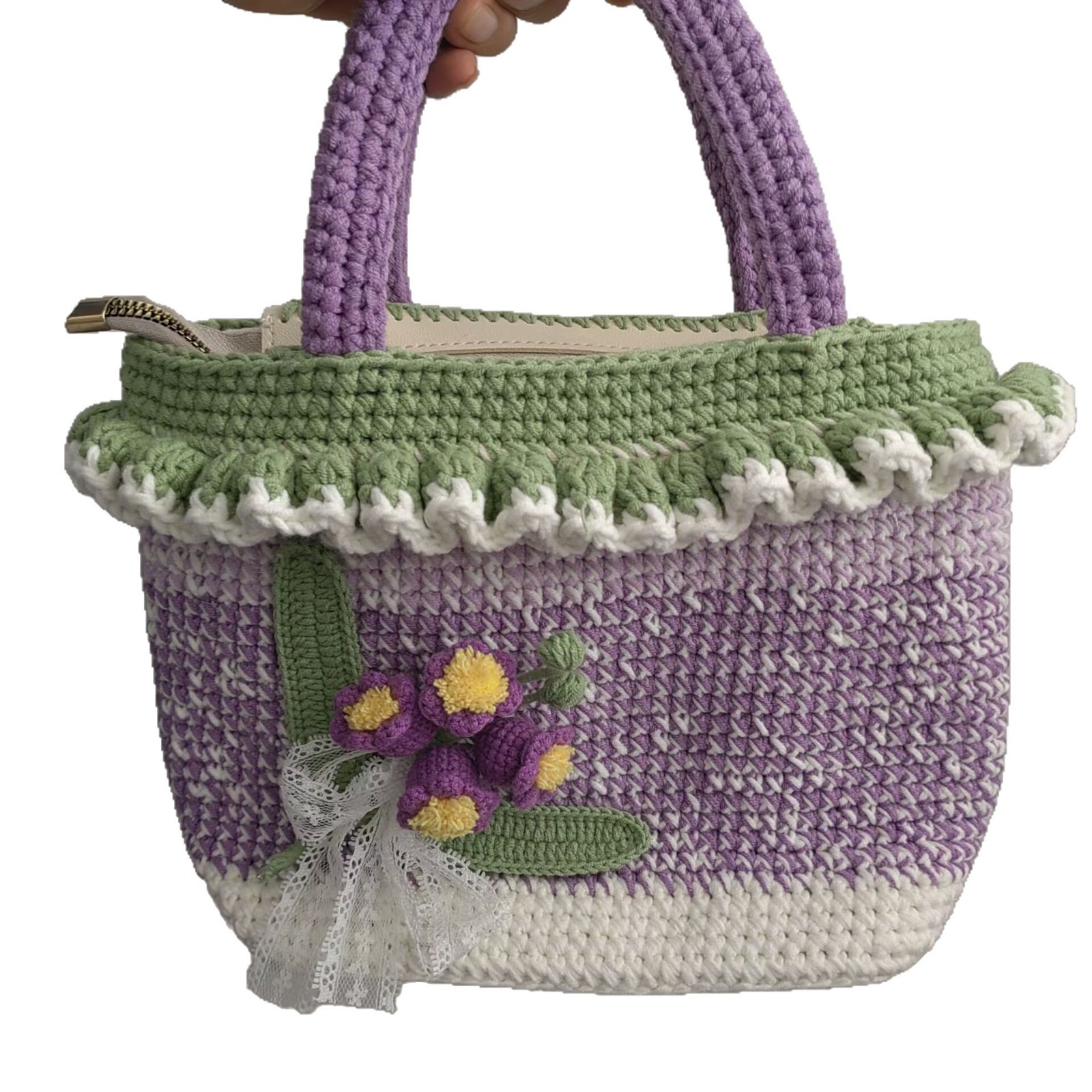 Estilo elegante Sheffield línea gancho tejido gran bolso de fresa bolso de teléfono móvil regalo de vacaciones de la familia hecha a mano