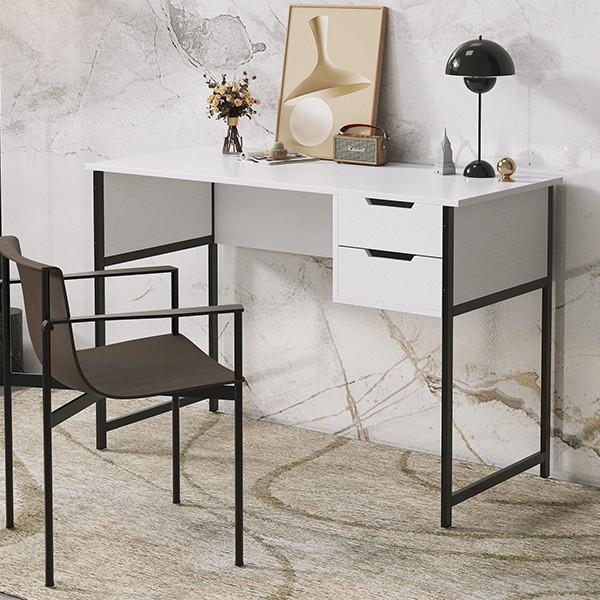 YQ简约家居现代装饰经典白色电脑桌可放置精美摆件