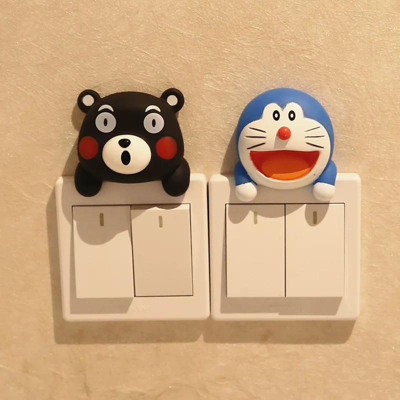 Creative cute switch key for bedroom on wall, three dimensional protective case, in 3d format