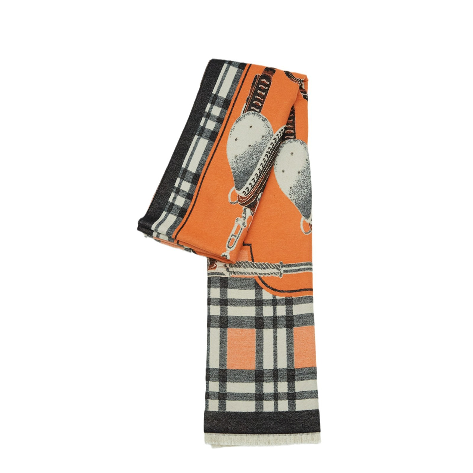 Retro Plaid Shawl For Women Thickened Warm Wrap For Office Use_voghion.com
