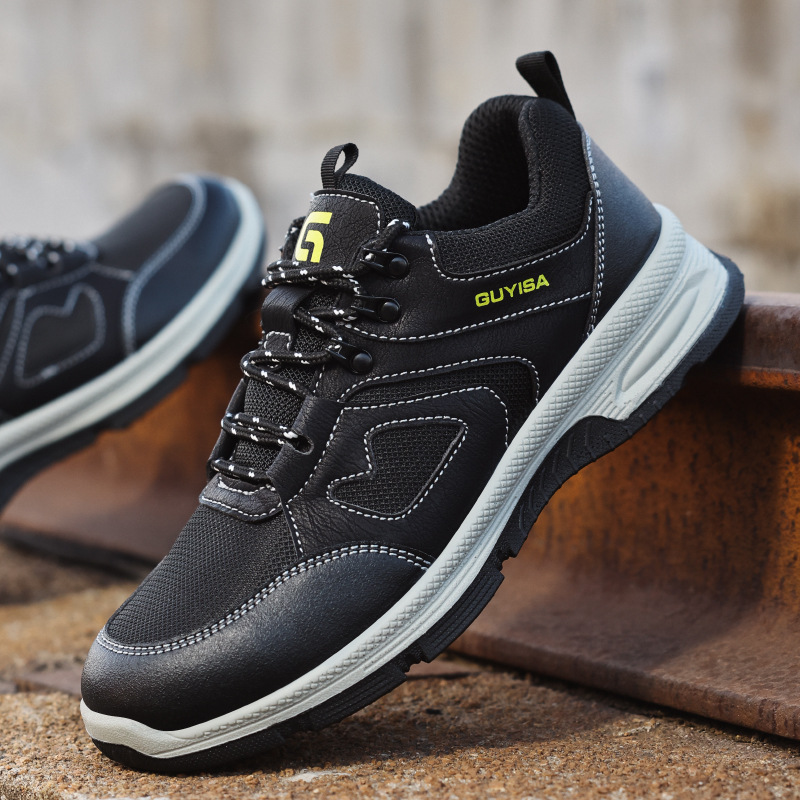 New Men's Safety Shoes Work Boots Anti-Puncture Anti-Fall Durable Steel Toe All-Season Work Shoes Wholesale