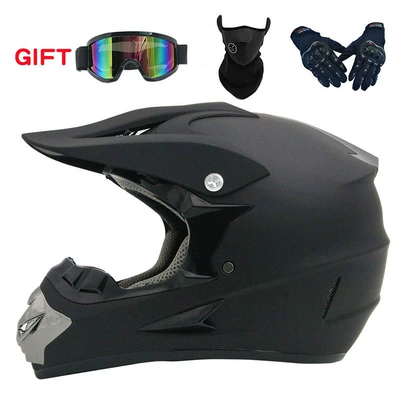 car full helmet air supply, Motosiklet kaskı (dəbilqə) - single-matte-black-goggles-mask-black-gloves-s