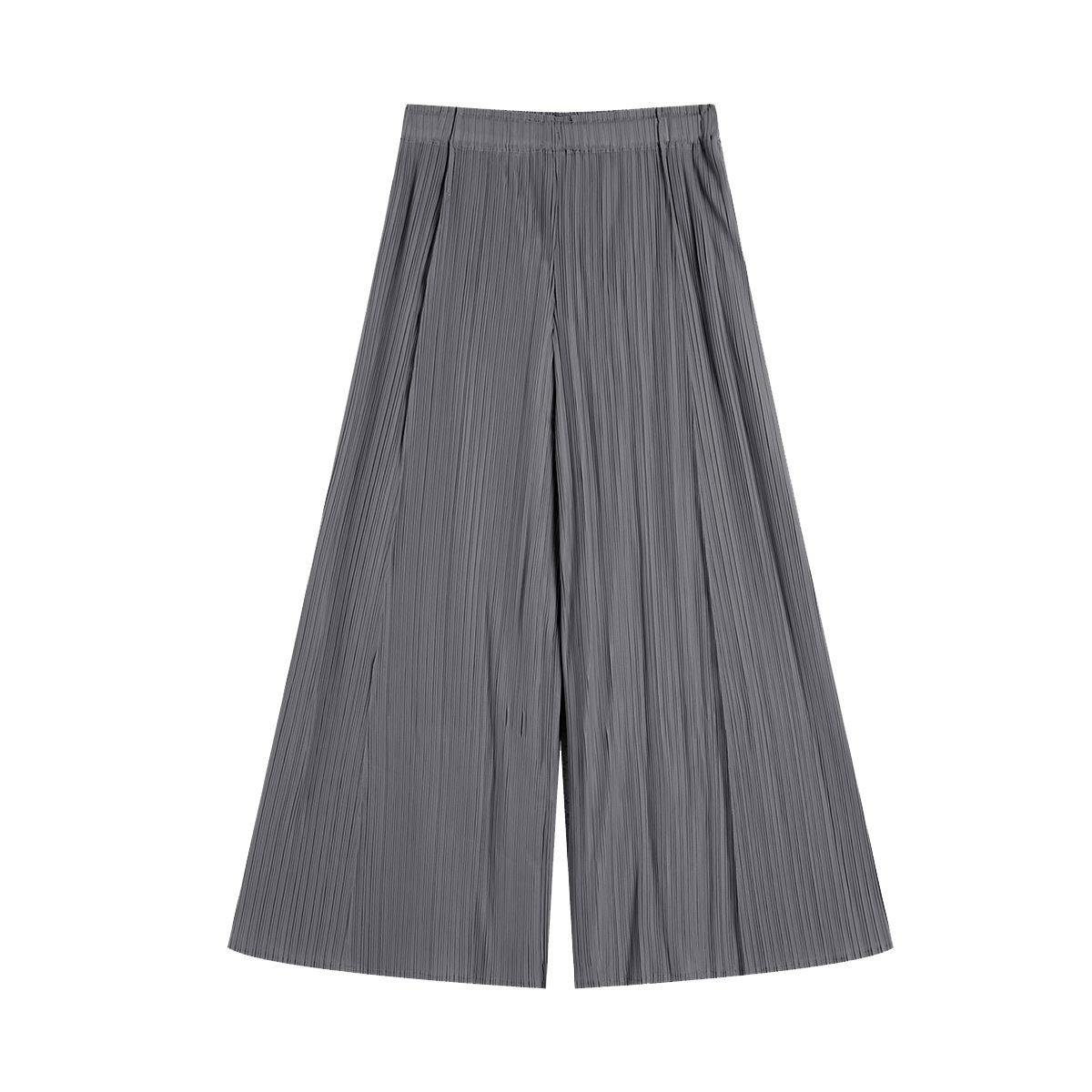 Quần culottes nữ ống rộng cạp cao xếp ly dáng suông dài midi — màu xanh nhạt chi tiết 4