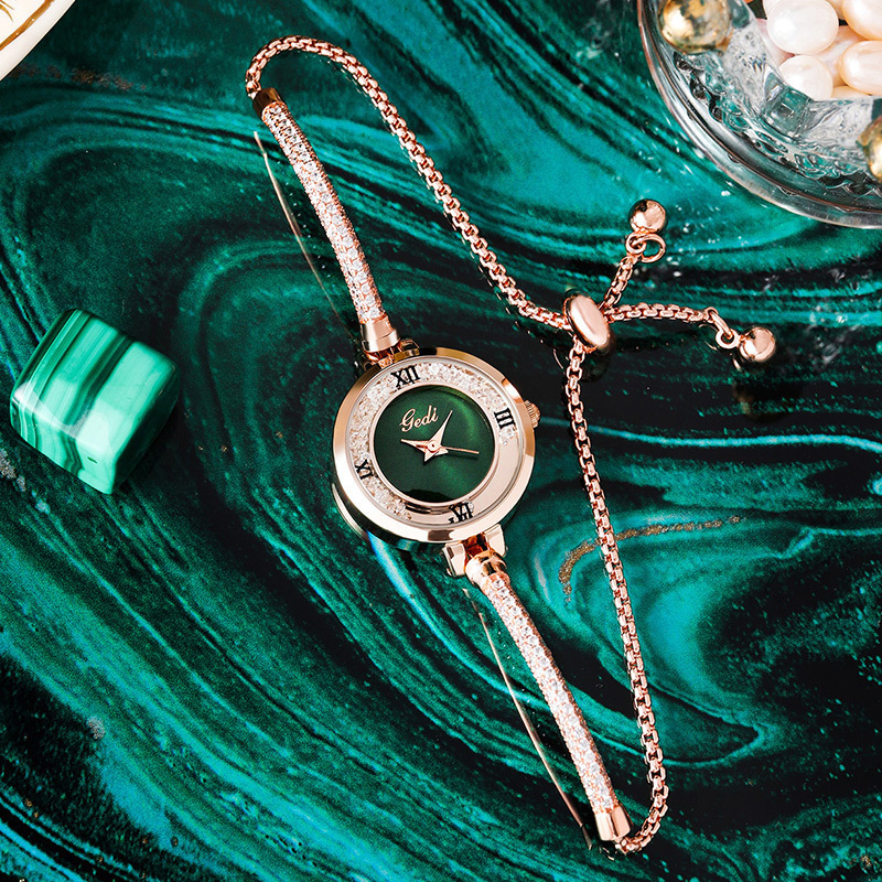 Gedi fashion Diamond quicksand bracelet watch women's watch elegant pull bracelet quartz watch women