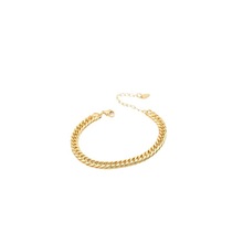 欧美热销时尚编织手链女双扣方链素链不锈钢个性高级首饰金色饰品