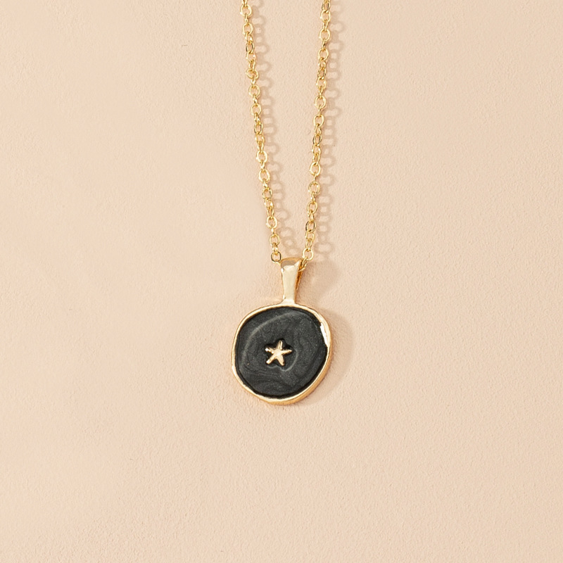 Simple heart-shape moon necklace wholesale