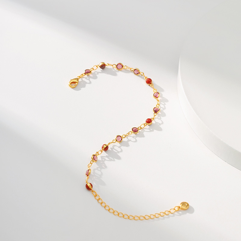 Glass Inlay Material Bracelets Classification Retro Round Copper Inlay Glass Bracelets