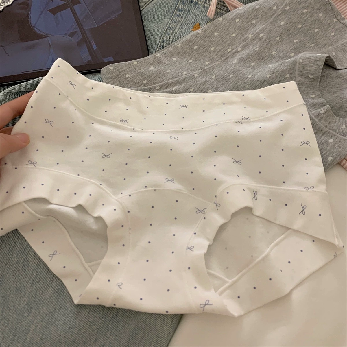  antibaterial cotton pants, breathable long trousers, hip-accented