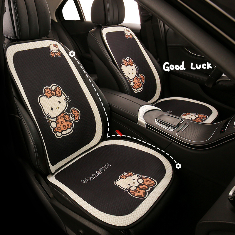 新款汽车坐垫可爱女生卡通猫咪透气防滑座垫垫 半包四季通用椅垫