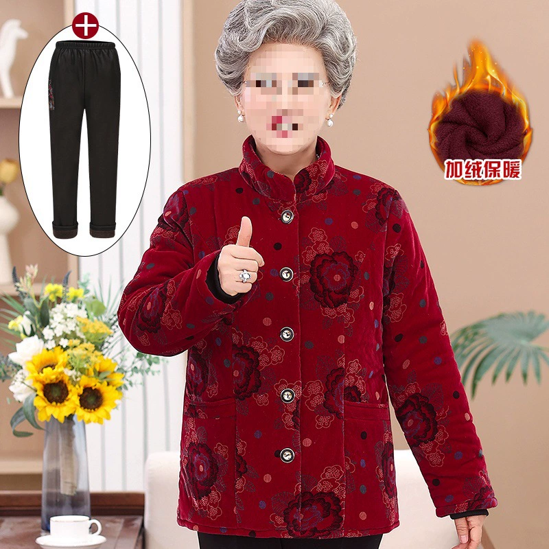 Warm down jacket, trench coat, 70 years, plus size