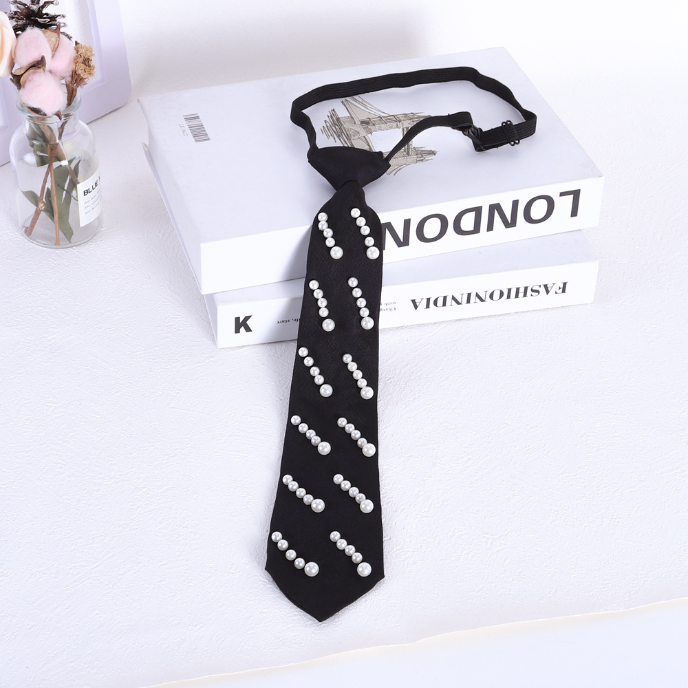 クロスボーダーの軽い豪華な黒いドリルのネクタイは怠け者のネクタイを調節できます。