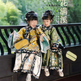 女童清汉女格格服晚清春夏高档汉服印花元素民族服饰原创儿童重