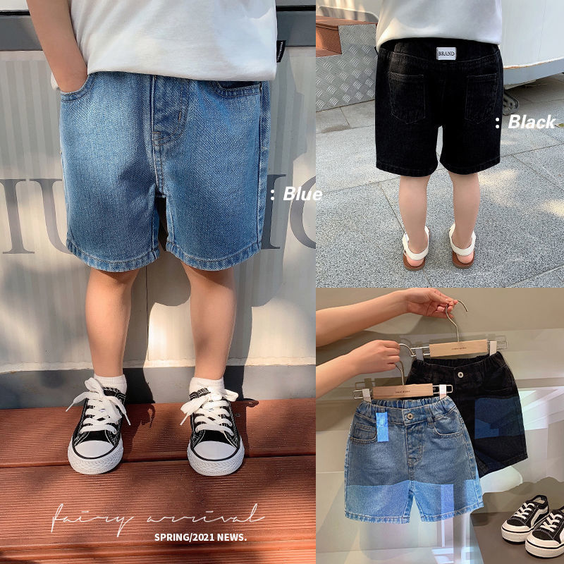 2024 New Children's Apparel Boys' Denim Shorts Summer Thin Casual Five-Pocket Pants for Young Kids and Babies Trendy