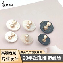 精致轻奢风金蝴蝶圆形树脂纽扣大衣针织衫外套服装辅料金属扣子