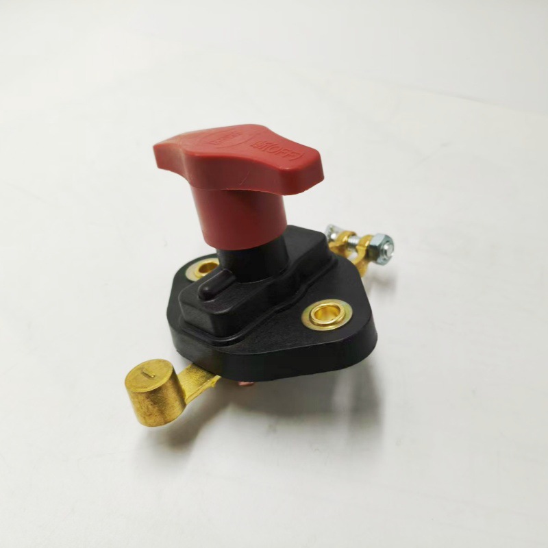 Truck Battery Power-Off Switch, Car Pure Copper L-Shaped Negative Terminal Power Main Switch, Integrated Clip, Waterproof, Universal