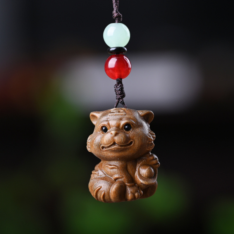 崖柏十二生肖中式百款紫檀香汽车钥匙扣可爱包包手机挂件吊坠|undefined