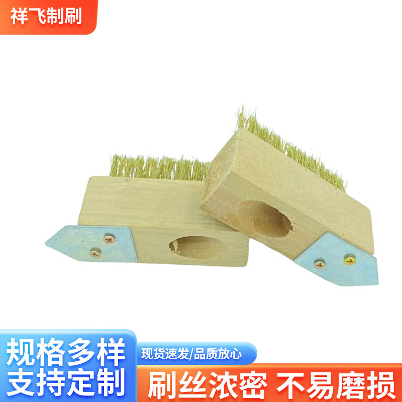 Garden Wire, Copper-Plated Wire Weeding Brush, Wooden Long-Handled Weed Removal Brush, Deck Brush Manufacturer Supply