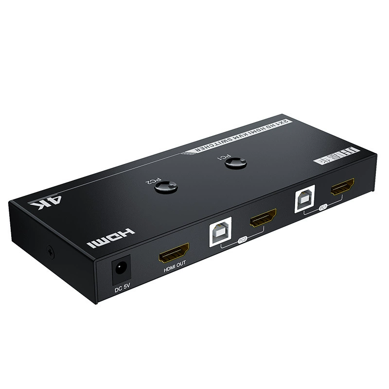 HDMI переключатель Jinghua 4k60Hz двух входа и одного выхода, 2 порта, два компьютера разделяют мышь и клавиатуру, KVM-переключатель