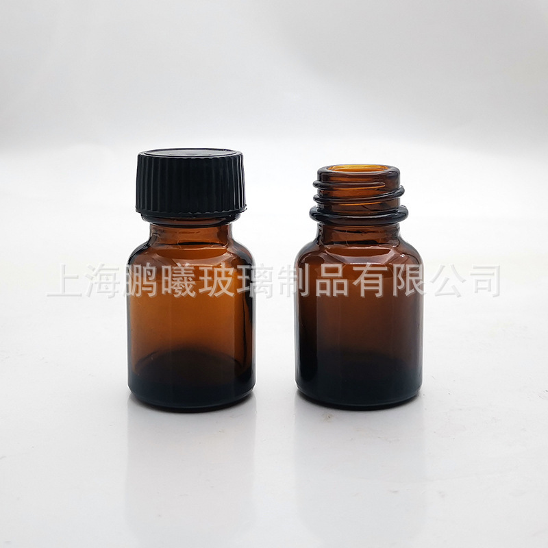 10ml Tea Bottle 20 Teeth Bak Wood Lid Large Mouth Plastic Lid Spot Light-proof Offer High-grade Chemical Reagent Bottle Anti-corrosion