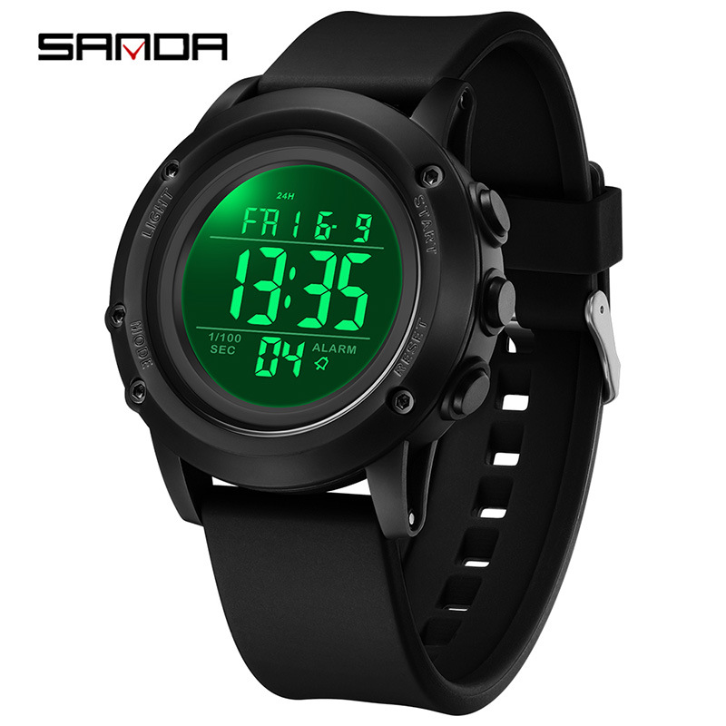 SANDA SANDA reloj electrónico de tendencia deportivo impermeable estudiantes multifunción alarma de luz nocturna cronógrafo 2165
