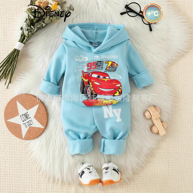 Cartoon Racing Lightning Mcqueen Kinder-Fleece Hooded Pullover Set – Cartoon Racing