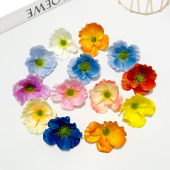 コクリコ美人の花の直径8cmのケシの花の頭のdiyの頭はかんざしを飾って花の服装の喜糖の箱を配合して花を包みます。