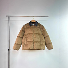 南油女装高版本MIU家2025新款徽标贴布绣字母皮领羽绒服