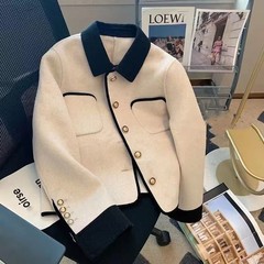 秋冬の女性用フレンチスタイルジャケット、ハイエンド2025新しいスタイル、セレブの小柄なショートジャケットトップ