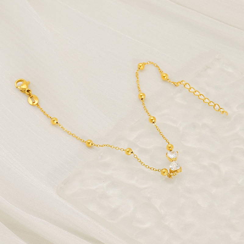 Europa y los Estados Unidos de alto nivel de sensación de arco de acero inoxidable brazalete de lujo ligero joyería dorada brazalete de zircón mujer