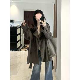 韩版气质感风衣秋季新款小个子宽松小众休闲通勤百搭外套大衣