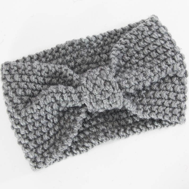 Fascia per maglione lavorata a maglia per accessori e fasce per capelli caldi con fiocco fatto a mano autunno inverno da donna_voghion.com