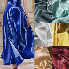 加厚液态水晶反光缎面布料丝滑感廓形发亮外套裙子服装设计师面料