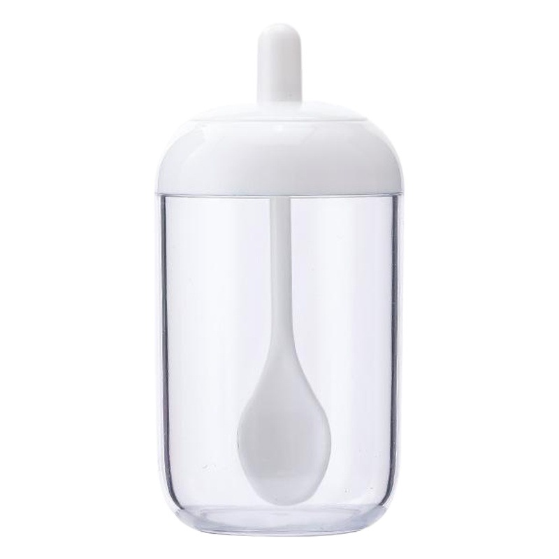 Simple nueva cocina tarro de condimento redondo con cuchara condimento botella pimienta condimento caja hogar sal JAR molienda