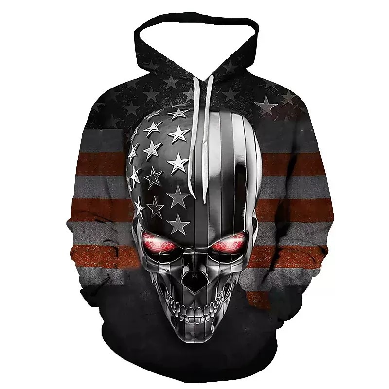 Demon Clown Digital Print And Women's Hooded Pullover Sweatshirt Loose Street Style Men's Clothing_viptrois.com