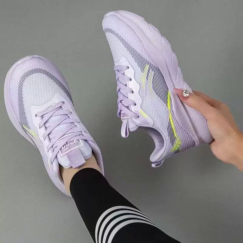 Женская амортизирующая повседневная обувь, дышащая кожаная спортивная обувь для бега на мягкой подошве с сеткой, сверхлегкие кроссовки