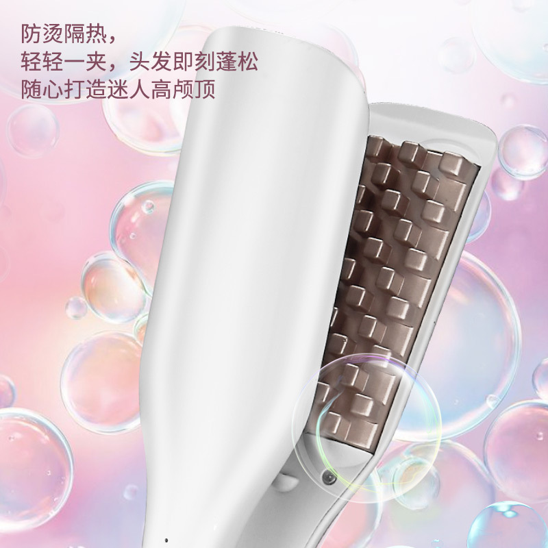亚马逊热卖蓬松玉米须夹板5档调温懒人波浪卷发器女垫发根烫发器