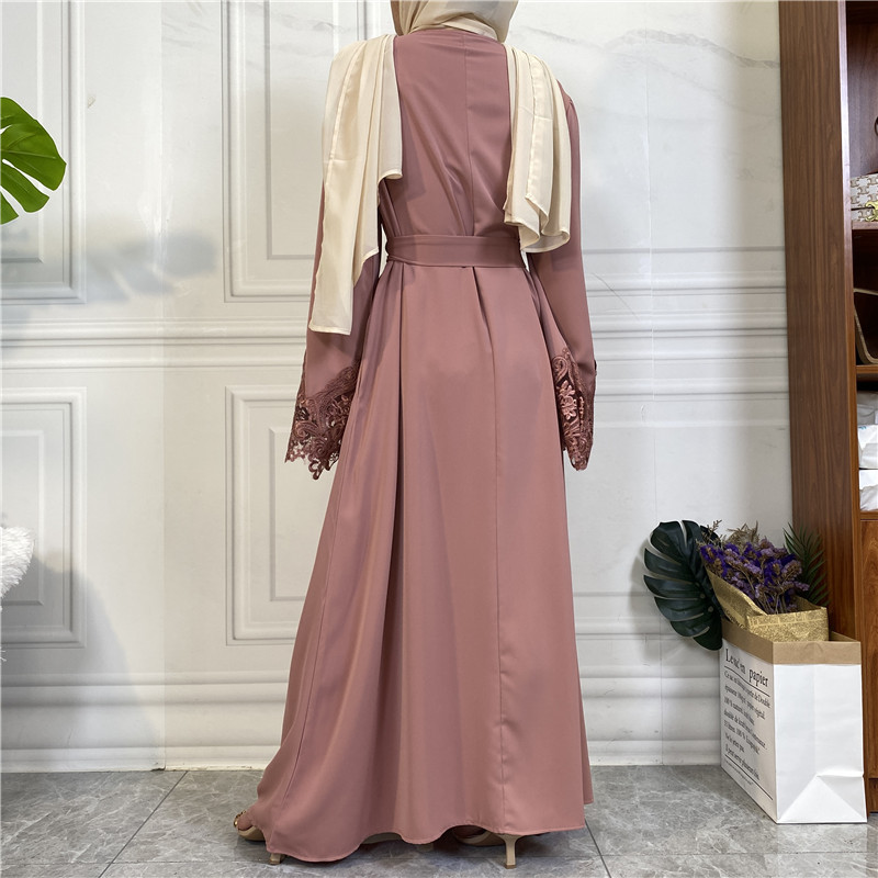 Floral Lace Zip Abaya (MA060)