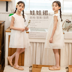 女童連衣裙夏季洋氣無袖裙子2023新款中大童兒童娃娃裙一件代發