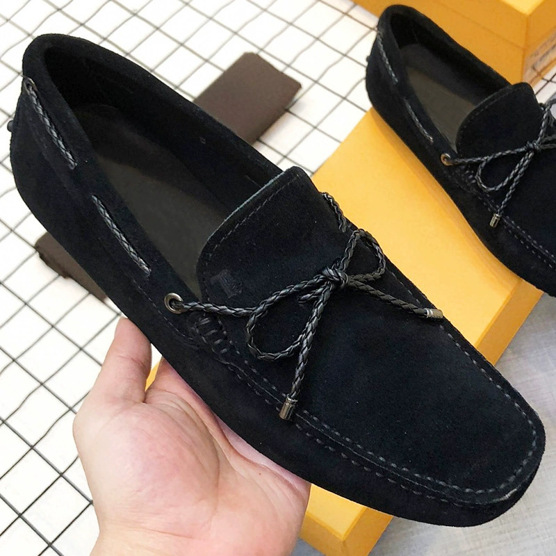 Мужские туфли из европейской матовой кожи, туфли из натуральной замши, британские повседневные туфли-лоферы, известные мужские туфли-бини