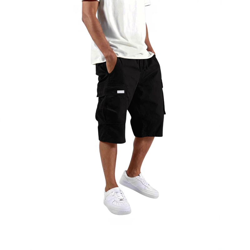 2026 Cross-Border Summer Shorts Multi-Pocket Workwear Men's Casual Solid Color Workwear Woven Shorts with White Leather Label 2026 Cross-Border Summer Shorts Multi-Pocket Workwear Men's Casual Solid Color Workwear Woven Shorts with White Leather Label