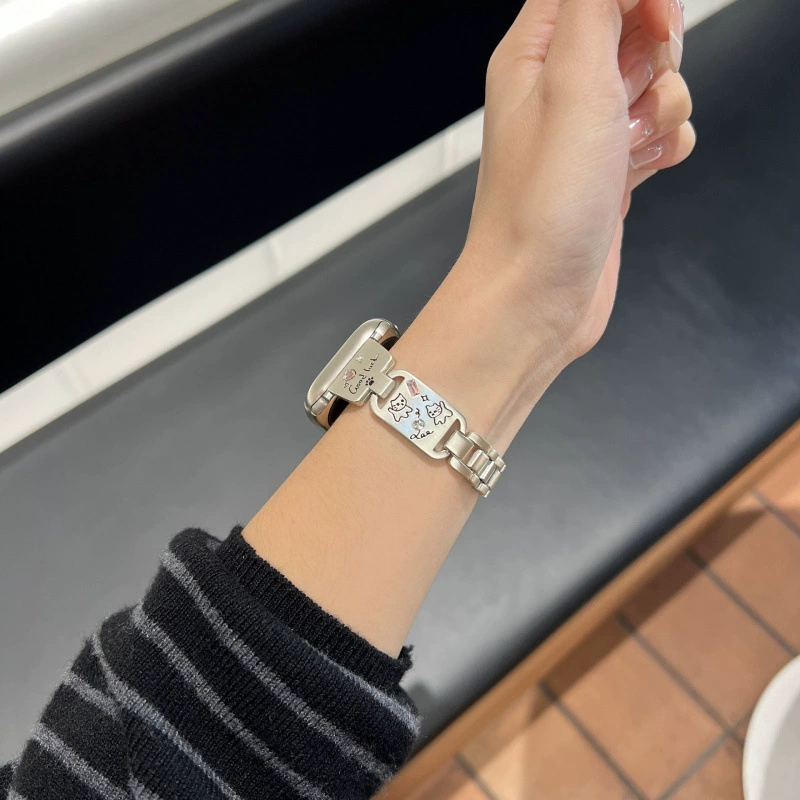 Милый котенок с металлическим браслетом подходит для applewatchs10, Apple Watch iWatch987 поколения SE