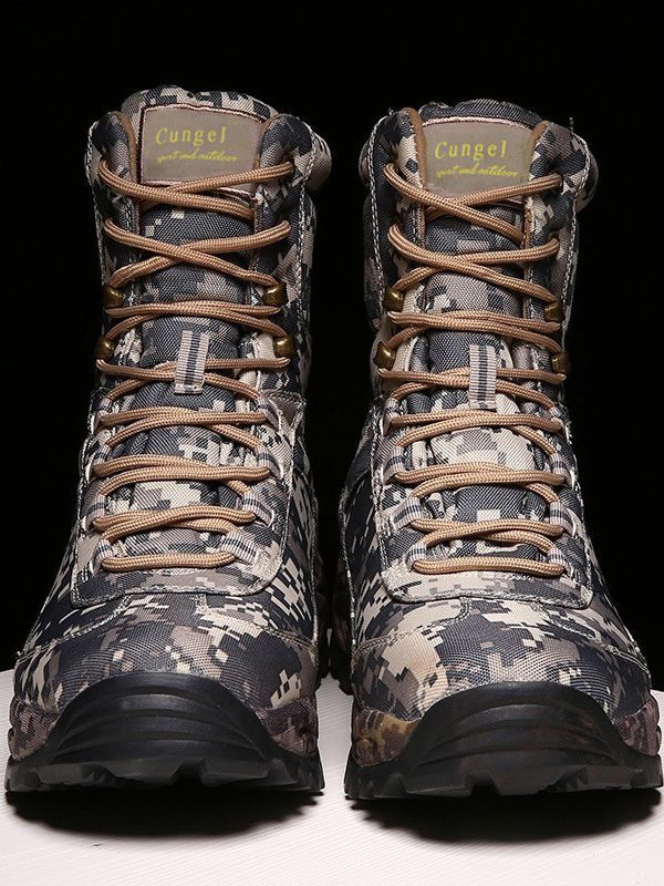 Fábrica de botas de combate al aire libre de otoño y invierno, botas tácticas altas y altas, botas de arena para hombres y mujeres image 6