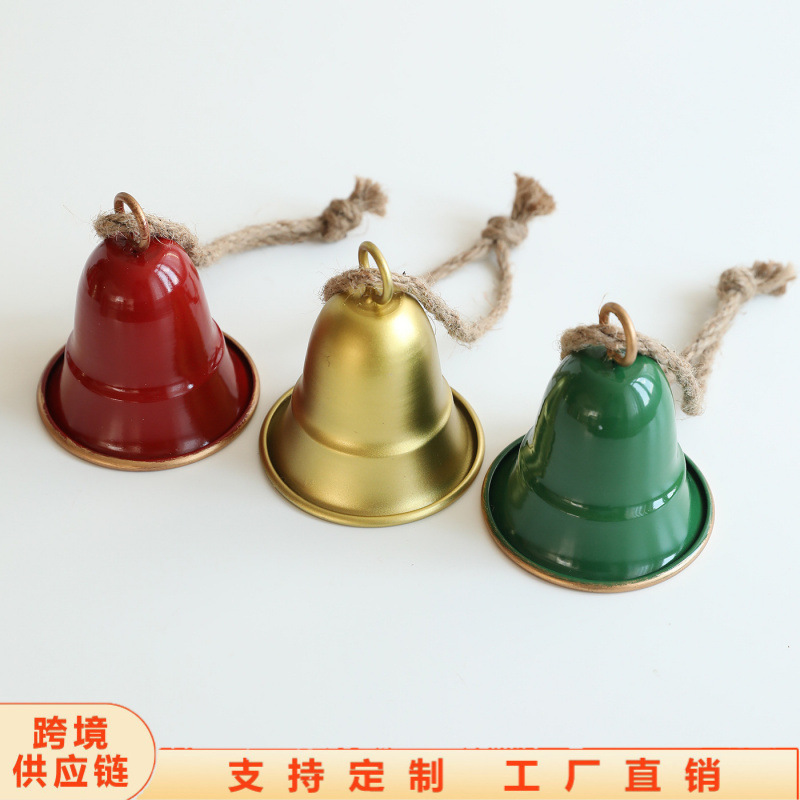 Wenda Cross-Border New Christmas Bell Decorations Wrought Iron Atmosphere Large Ornaments Arrangement Christmas Tree Creative Hanging