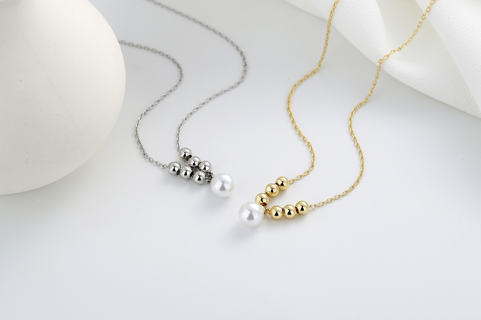 Simple Style Jewelry Imitation Pearl Copper Metal Pendant Necklace 1 Piece