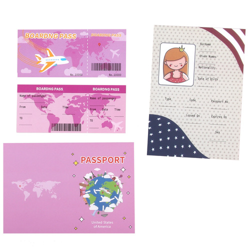 Travel Luggage for Kids, 18-inch American Girl Doll Accessories, Airplane Tickets, US Dollars, Credit Cards, Passports, Cameras