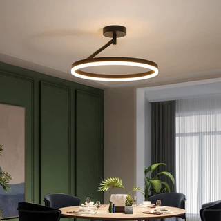 北欧灯具 现代简约房间餐桌灯极简主卧室灯LED圆形睡房餐厅吸顶灯