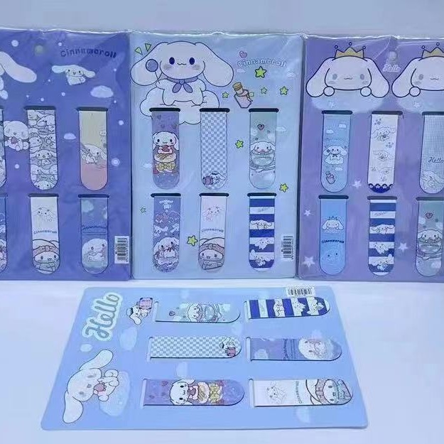 Cartoon Creative 6-Pack Bookmark Student Notepad Magnetic Bookmark Double-Sided Refrigerator Magnet Bookmark Clip